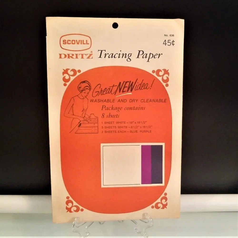 Dritz Scovill Vintage Tracing Paper Used Partials